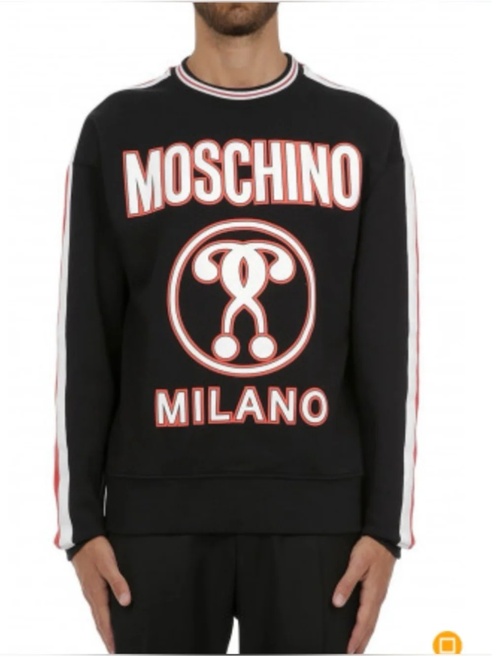 Moschino Milano Black Logo Crewneck Sweater unisex small